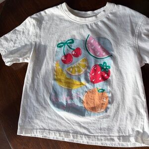 Primark White Kids Fruit Graphic Tee with Multicolor Prints